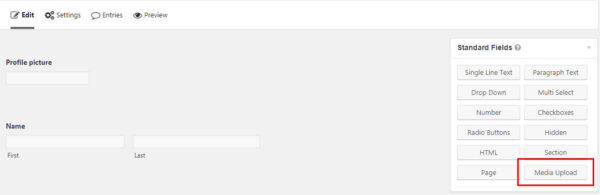 Gravity Forms Media Upload Field