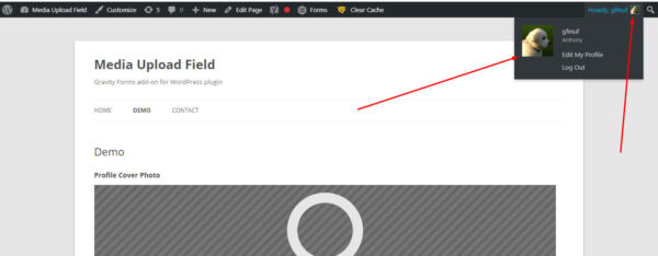 Gravity Forms Media Upload Field - User Avatar Photo Front-end 3